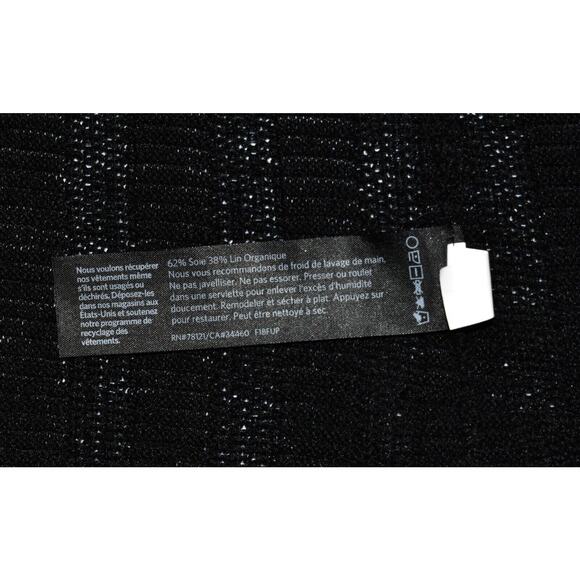 A5 NEW EILEEN FISHER Black Organic Linen & Silk Knit Open Front Cardigan Size PS - Picture 5 of 5